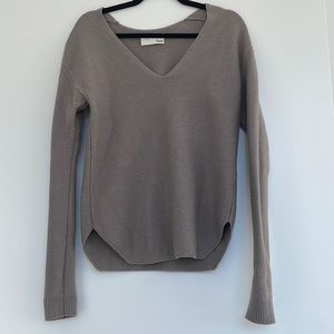grey/taupe merino wool knit sweater